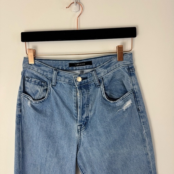 J BRAND Jeans Straight Button Fly Distressed Denim Jeans Size 26 - Picture 3 of 9